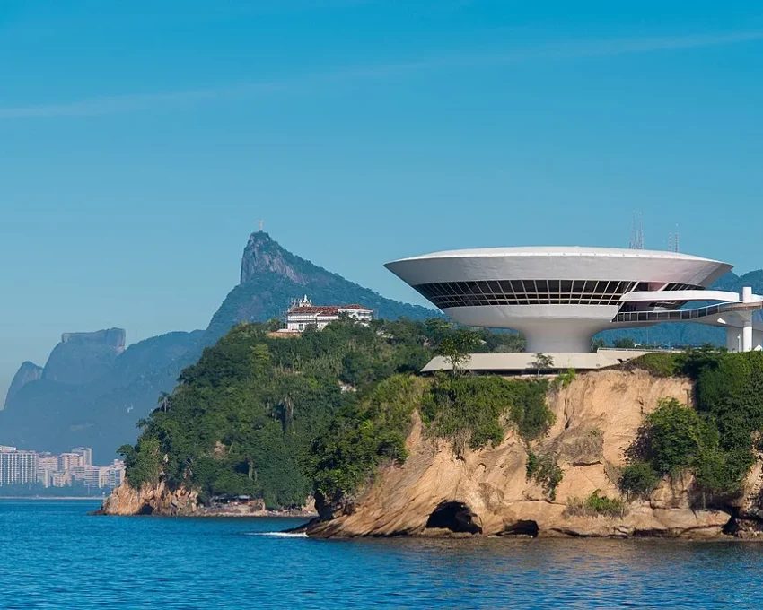 The Niterói Contemporary Art Museum on the bay opposite Rio